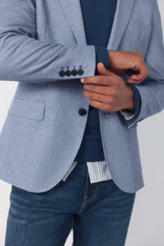 Slim Fit Knit Blazer with Pockets
