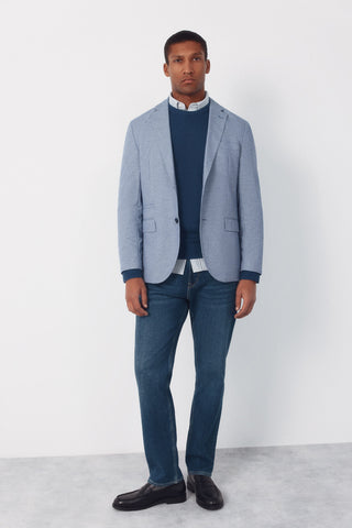 Slim Fit Knit Blazer with Pockets