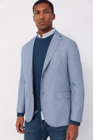 Slim Fit Knit Blazer with Pockets