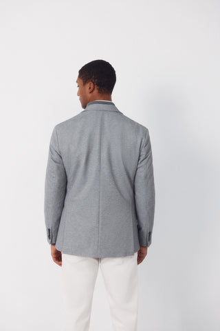 Slim Fit Knit Blazer with Pockets