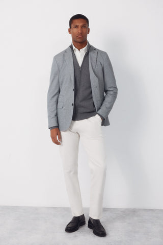 Slim Fit Knit Blazer with Pockets