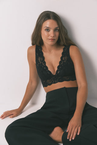 Sujetador Bralette Halter con Encaje