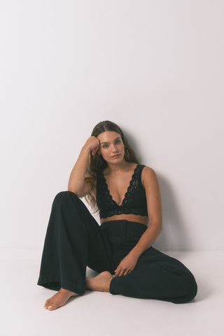 Sujetador Bralette Halter con Encaje