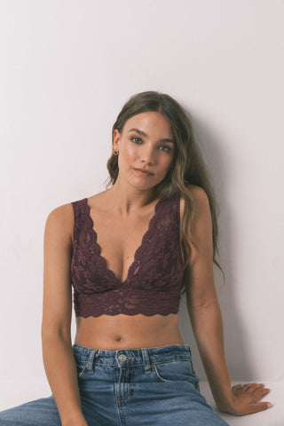 Sujetador Bralette Halter con Encaje
