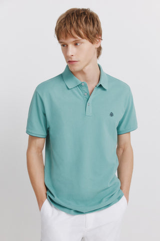 Slim Fit Short Sleeve Polo Shirt with Embroidered Logo