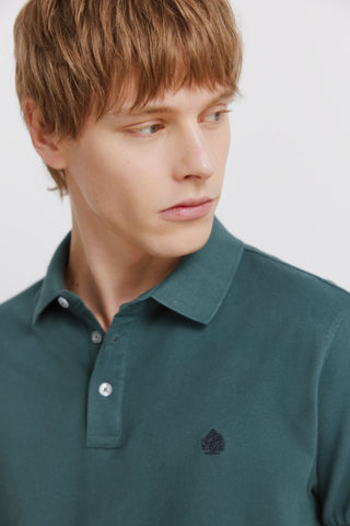 Slim Fit Short Sleeve Polo Shirt with Embroidered Logo