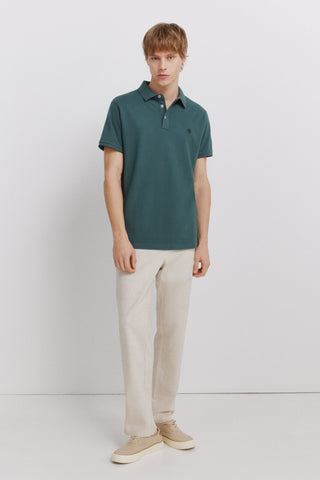 Slim Fit Short Sleeve Polo Shirt with Embroidered Logo