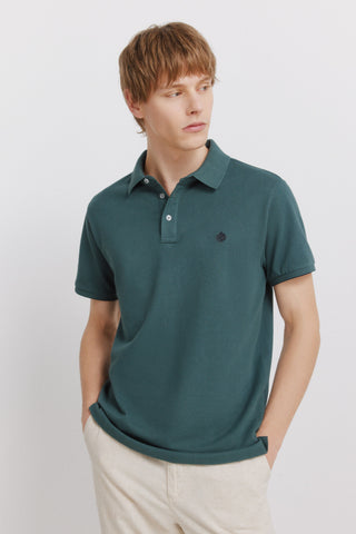 Slim Fit Short Sleeve Polo Shirt with Embroidered Logo