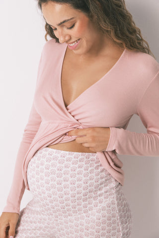 Set de Pijama 2 Piezas Maternity Tejido Canalé