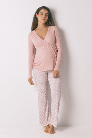 Set de Pijama 2 Piezas Maternity Tejido Canalé