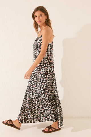 Vestido Largo de Tirantes con Estampado Floral