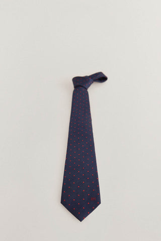 Corbata de Seda con Estampado Puntos