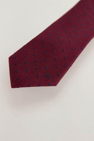 Corbata de Seda con Estampado Puntos