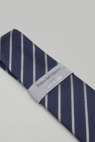 Corbata Seda Natural con Estampado de Rayas