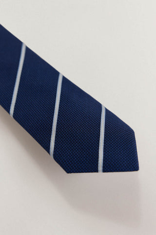 Corbata de Seda Natural con Estampado de Rayas