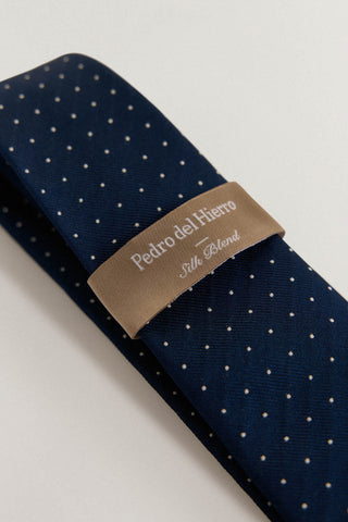 Corbata de Seda Natural con Estampado de Puntos