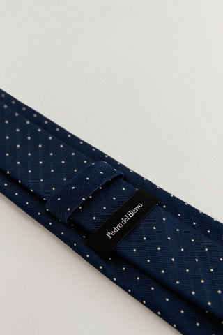 Corbata de Seda Natural con Estampado de Puntos