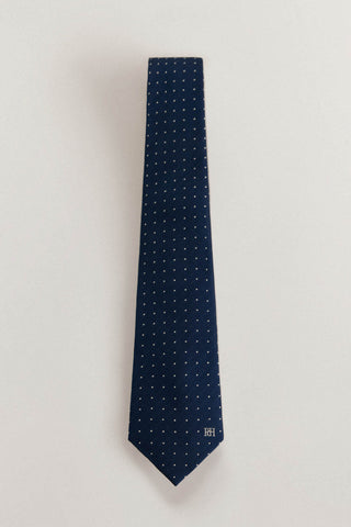Corbata de Seda Natural con Estampado de Puntos