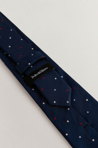 Corbata de Seda Natural con Estampado de Puntos