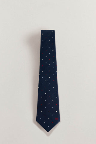 Corbata de Seda Natural con Estampado de Puntos
