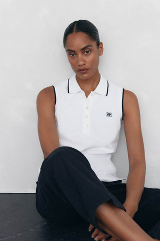 Camiseta Polo sin Mangas con Logo