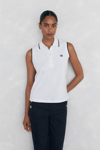 Camiseta Polo sin Mangas con Logo