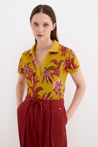 E Polo M/C Estampado Flores.