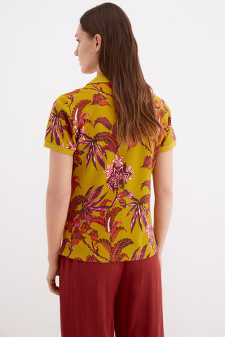 E Polo M/C Estampado Flores.
