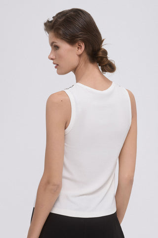 Camiseta sin Mangas con Detalle Tachas