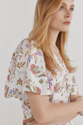 Camiseta Manga Corta con Estampado Floral
