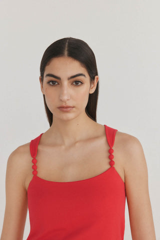 Camiseta de Tirantes con Detalle Borlas