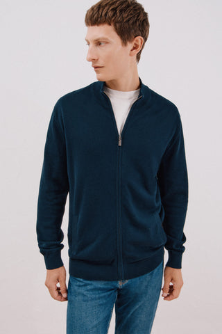 Cárdigan con Cremallera de Algodón