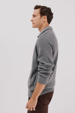 Cárdigan con Cremallera de Algodón