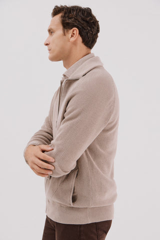 Cárdigan con Cremallera de Algodón