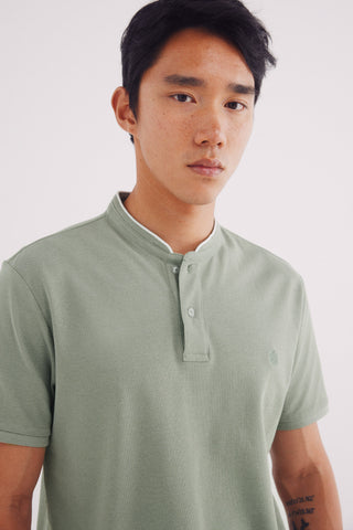 Polo Manga Corta Cuello Mao