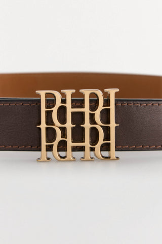 Cinturón de Piel Reversible Hebilla con Logo, Mujer