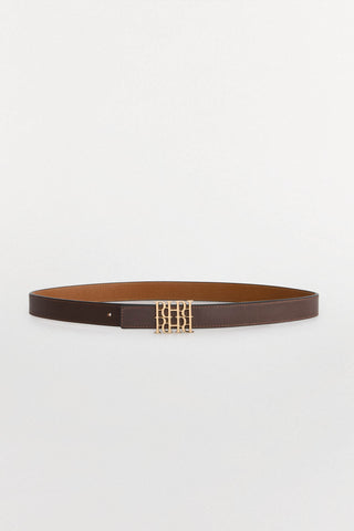 Cinturón de Piel Reversible Hebilla con Logo, Mujer