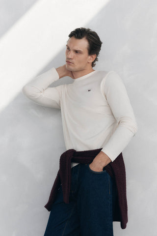 Camiseta Manga Larga con Logo Bordado