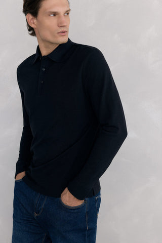 Polo Manga Larga con Logo Bordado