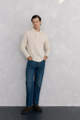 Polo Manga Larga con Logo Bordado