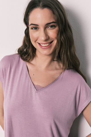 St Pink Rib Pj.