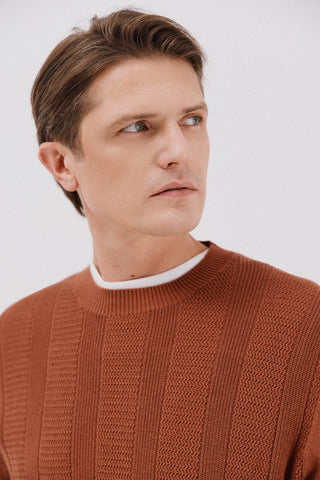 Sudadera Cuello Redondo Tejido Trenzado