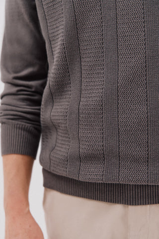 Sudadera Cuello Redondo Tejido Trenzado