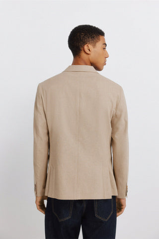 6Sp Blazer Cotton Linen Beige.