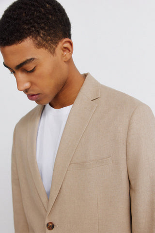 6Sp Blazer Cotton Linen Beige.