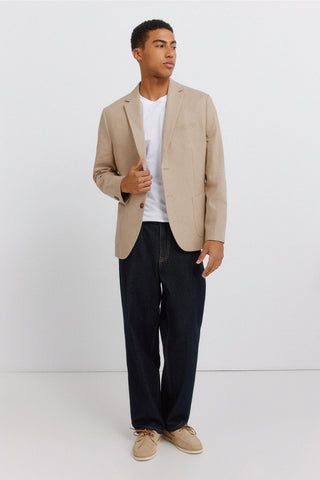 6Sp Blazer Cotton Linen Beige.