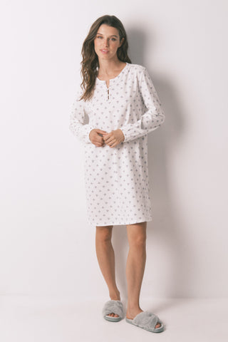 Pijama Manga Larga con Estampado Floral