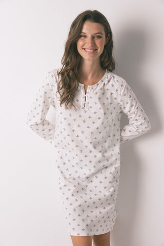 Pijama Manga Larga con Estampado Floral