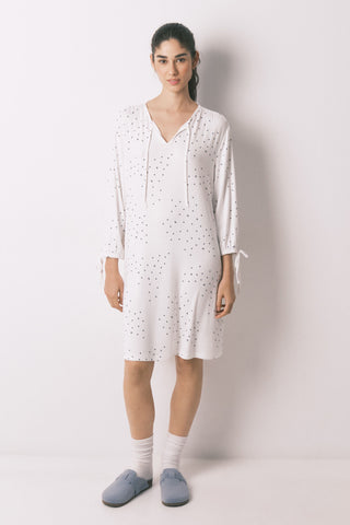 Pijama Manga Larga con Estampado Puntos