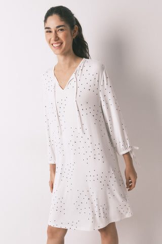 Pijama Manga Larga con Estampado Puntos